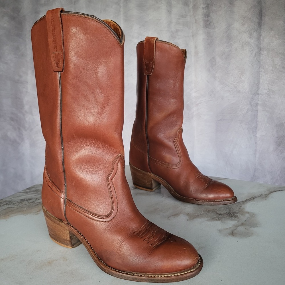 Size 6 M Vintage Wolverine Block Heel Western Boots Women's Tall